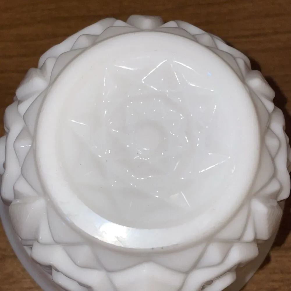 Vintage Pair Fostoria Milk Glass Teacup Rosby Winburn Pattern
